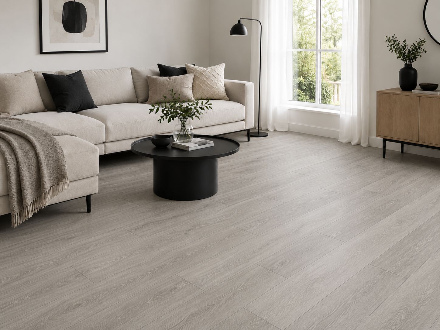 Floorpan Sunex Jawa Oak Grey 8mm Laminate Flooring