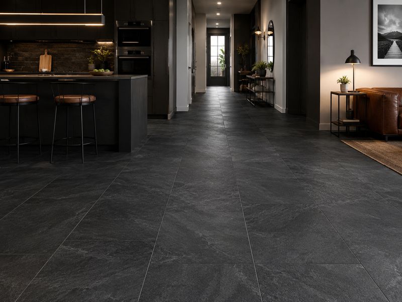 Organic Classic Night Slate Tile 8mm Laminate Flooring