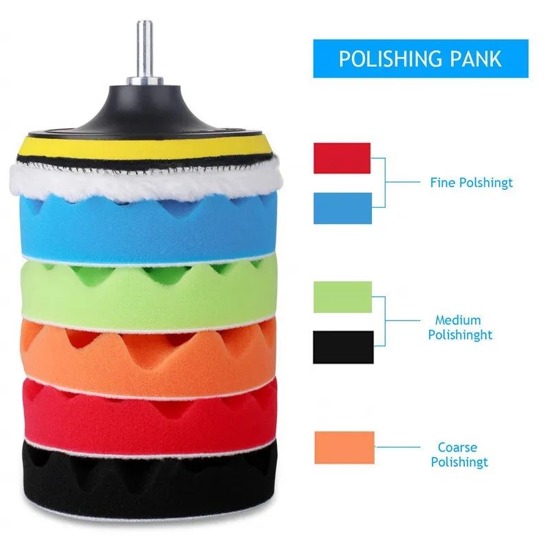 طقم اسفنج تلميع مع قاعدة 5 بوصة