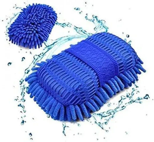 اسفنجة يدوية ناعمة لغسل وتنظيف السيارة ازرق اسفنجة يدوية ناعمة لغسل وتنظيف السيارة ازرق