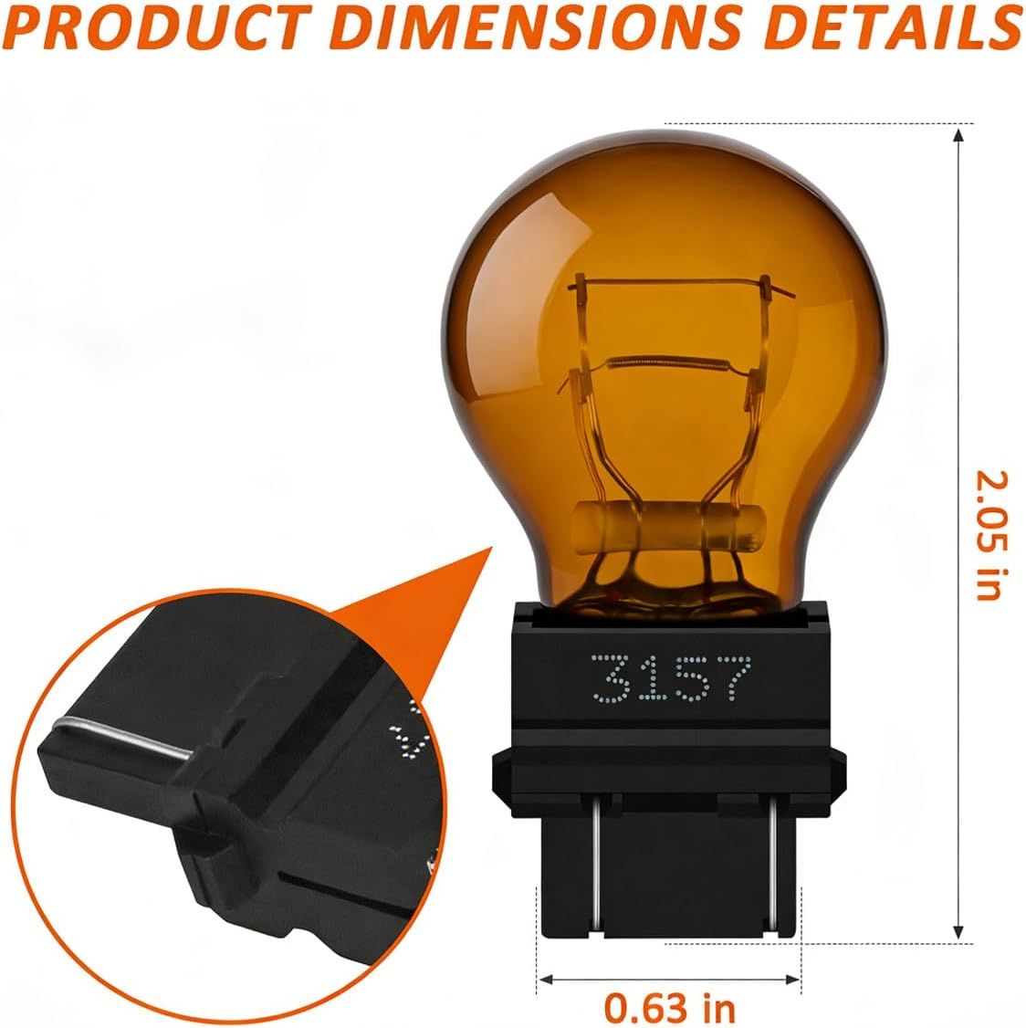 لمبة اشارة  خطين امريكي  برتقالي باكت