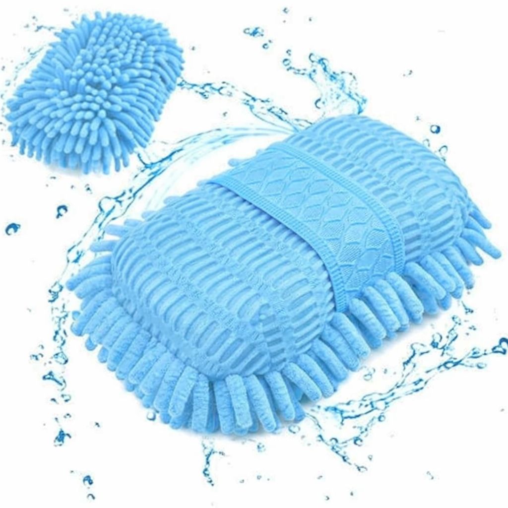 اسفنجة يدوية ناعمة لغسل وتنظيف السيارة سماوي