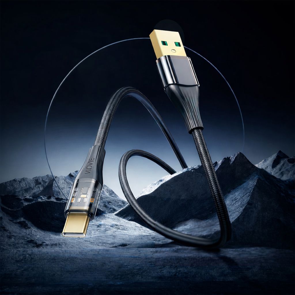 كيبل شحن USB إلى تايب C (تصميم احترافي مجدول)