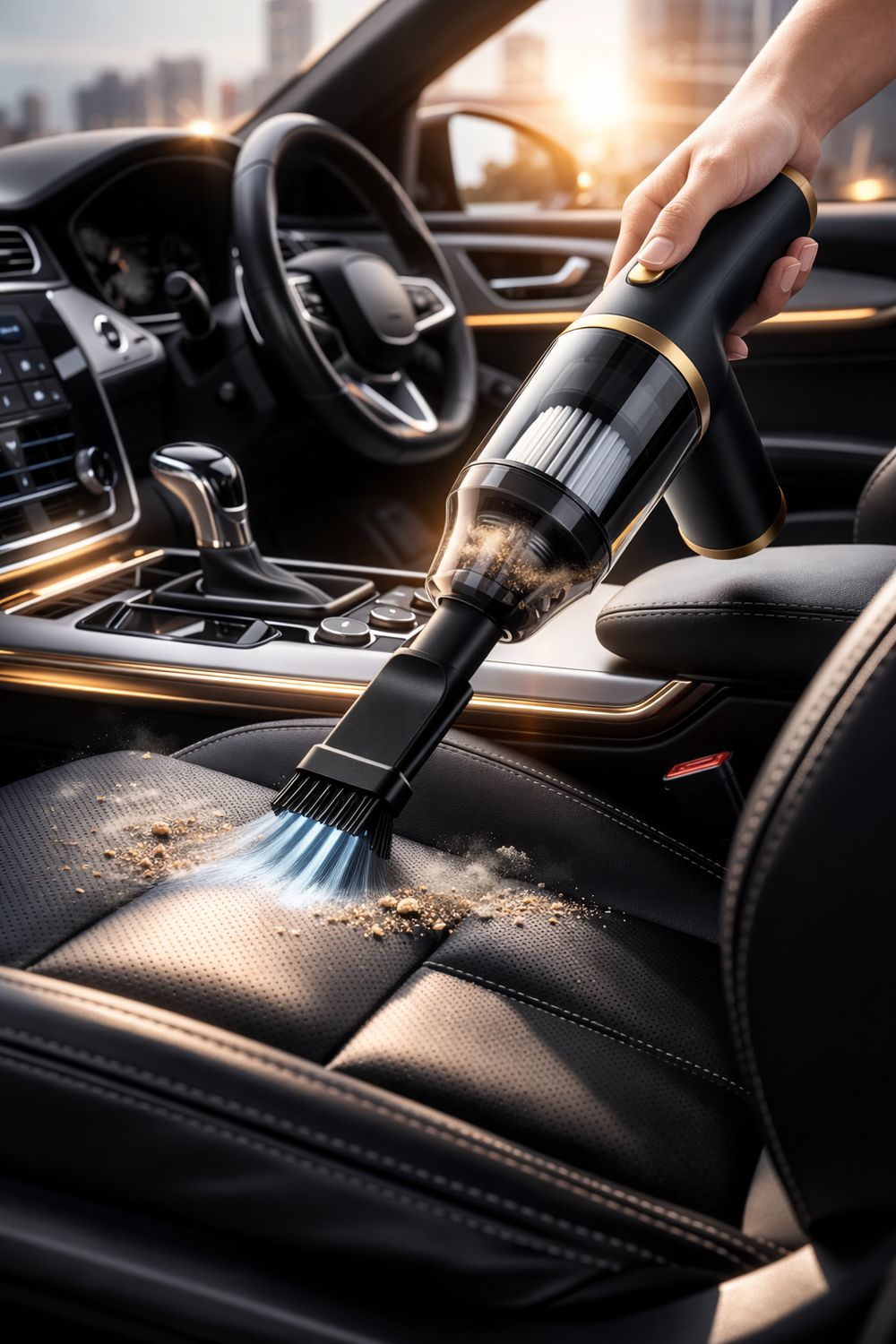 مكنسة سيارة لاسلكية متعددة الاستخدام مع ملحقات تنظيف