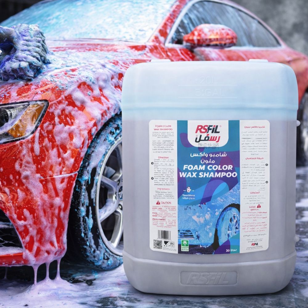 شامبو واكس ملون RSFIL للسيارات – رغوة كثيفة ولمعان وحماية