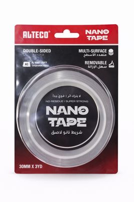 شريط نانو لاصق قوي مزدوج الوجه شفاف 30 مم × 3 يارد
