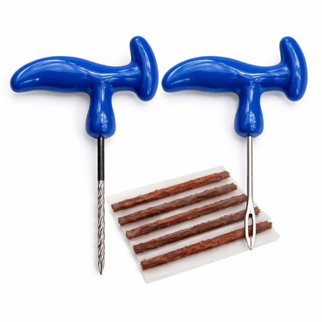 طقم إصلاح ثقب الإطارات للسيارات مع أدوات الإدخال والمطاط طقم إصلاح ثقب الإطارات للسيارات مع أدوات الإدخال والمطاط