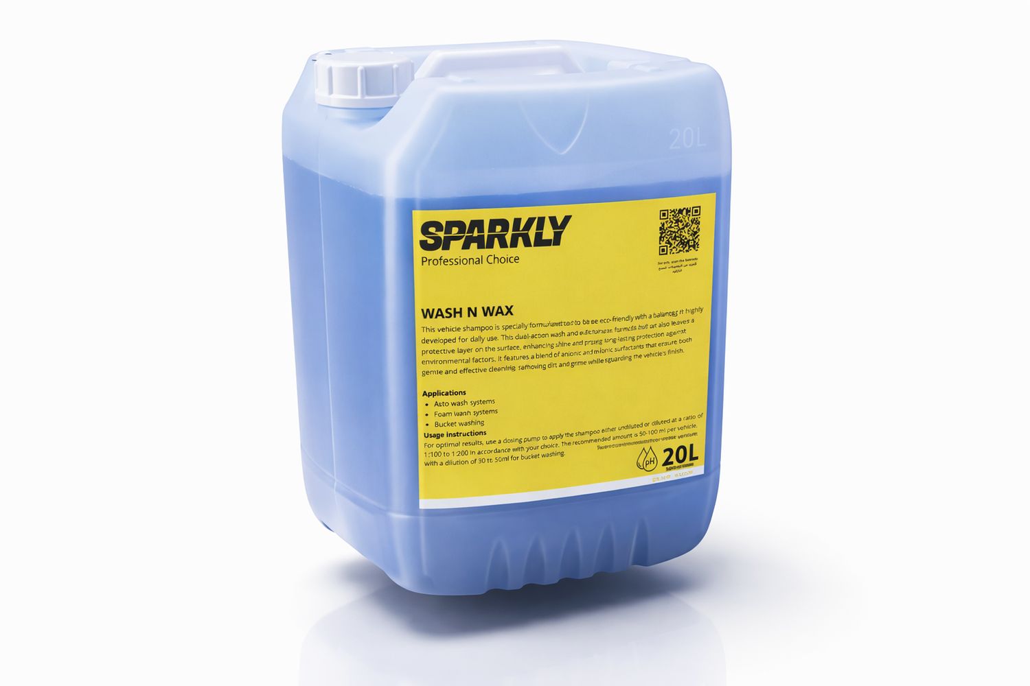 Sparkly Wash N Wax شامبو غسيل السيارات مع واكس – ازرق – رغوة قوية – 20 لتر