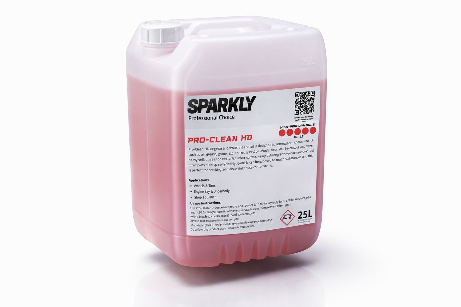 Sparkly Pro-Clean HD  مزيل شحوم قوي (Degreaser) – أحمر – تركيز عالي – 25 لتر   