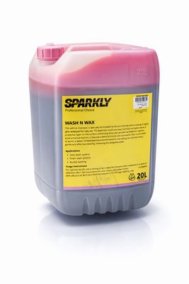 Sparkly Wash N Wax شامبو غسيل السيارات مع واكس – وردي – رغوة قوية – 20 لتر Sparkly Wash N Wax شامبو غسيل السيارات مع واكس – وردي – رغوة قوية – 20 لتر