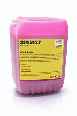 Sparkly Wash N Wax شامبو غسيل السيارات مع واكس – وردي – رغوة قوية – 20 لتر Sparkly Wash N Wax شامبو غسيل السيارات مع واكس – وردي – رغوة قوية – 20 لتر
