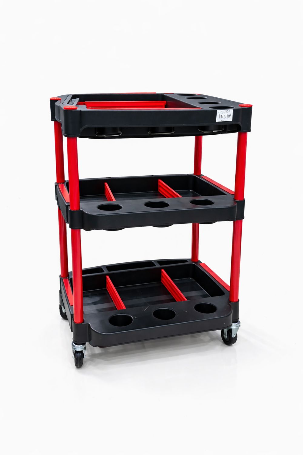 عربة أدوات التلميع المتحركة ثلاثية الرفوف