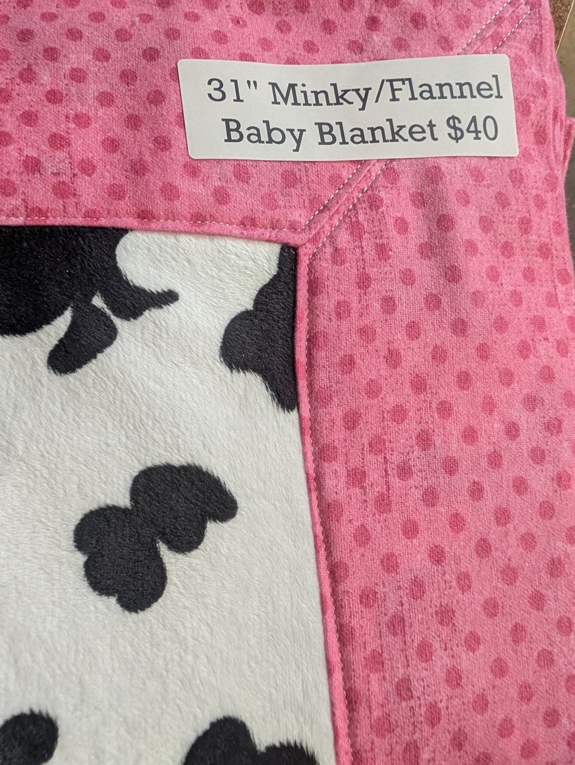 Baby Receiving Blankets, Color: Minky pink cow
