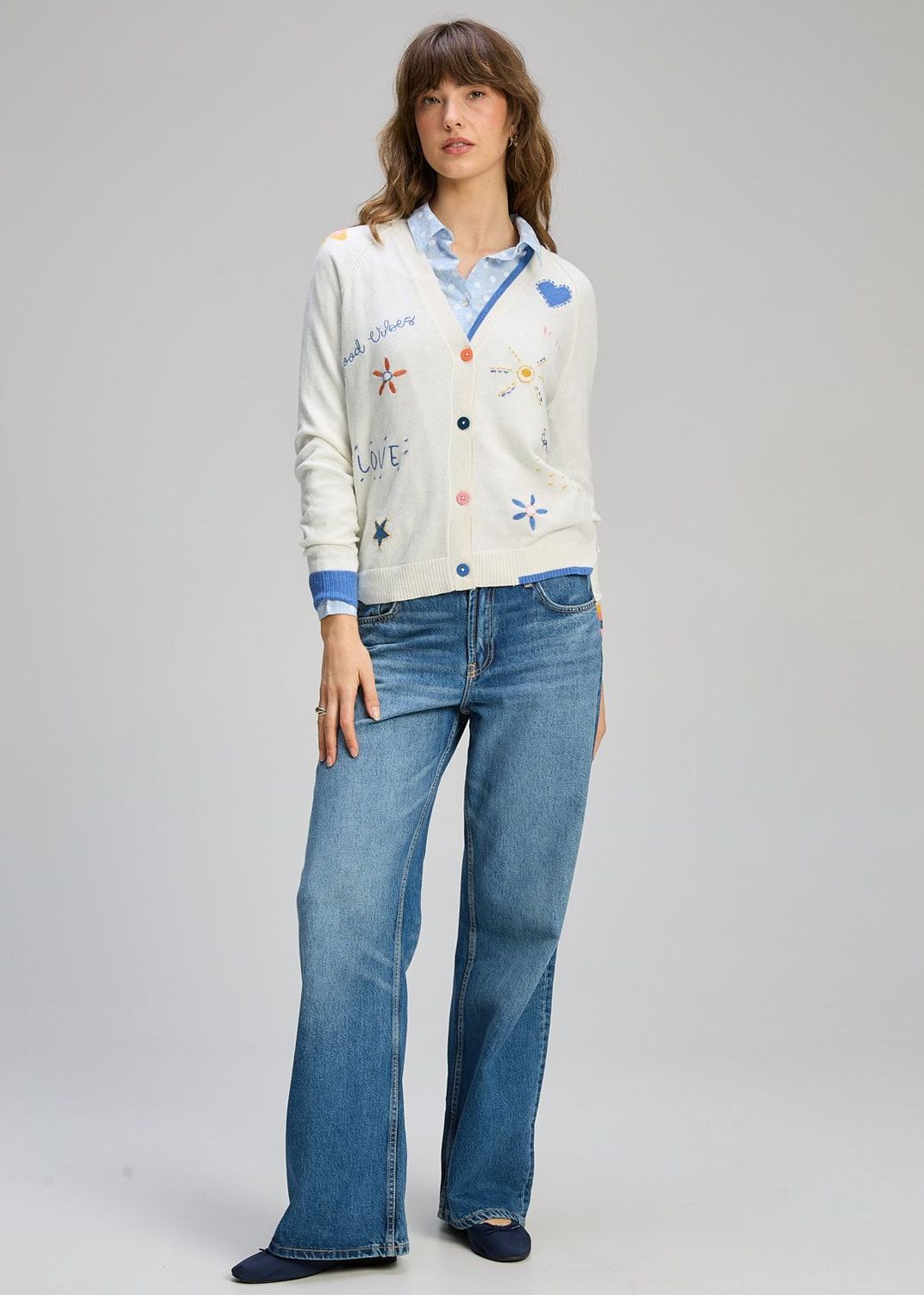 Zaket & Plover Good Energy Cardi Winter White 8130