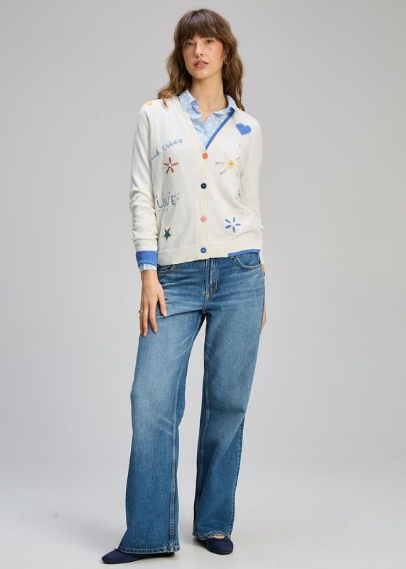 Zaket & Plover Good Energy Cardi Winter White 8130