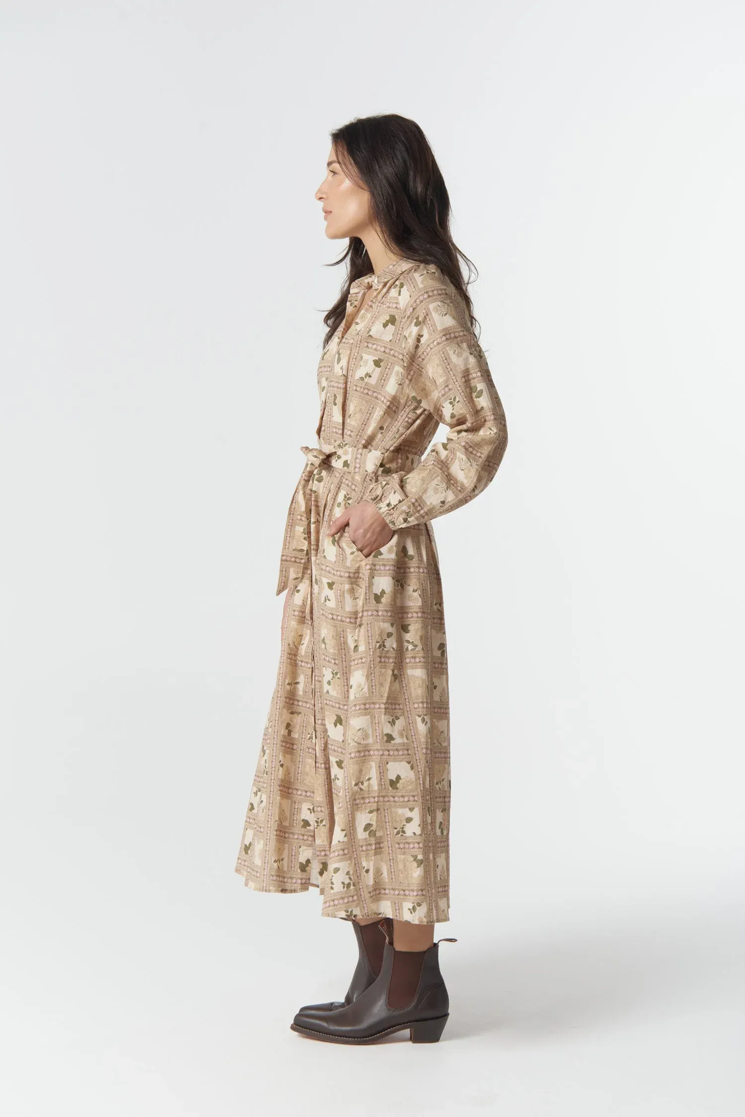 Goondiwindi Cotton Homestead Belted Dress - Texas Print 6305-249