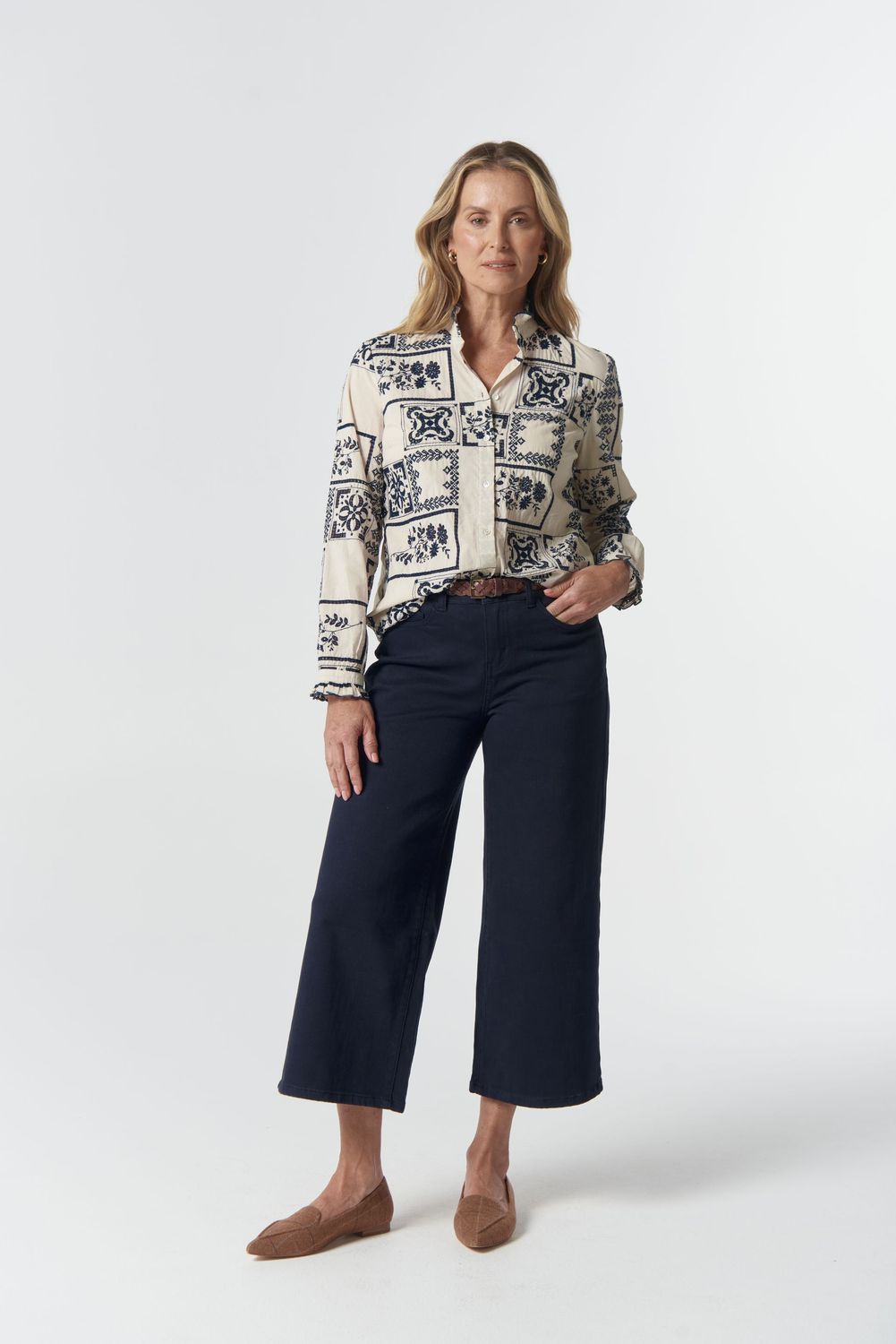 Goondiwindi Cotton Sky Frill Shirt 4462-254