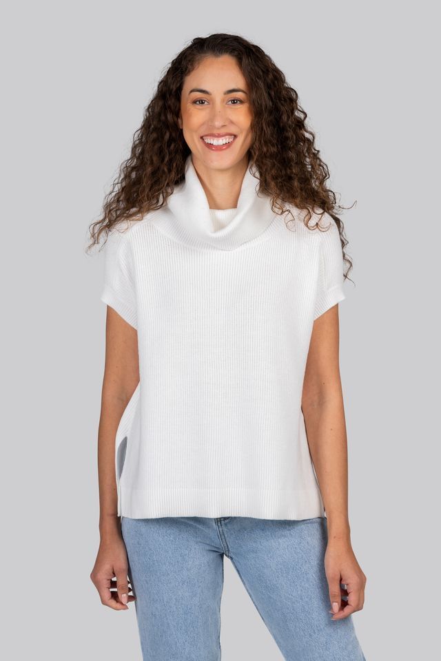 Kaleido Viscose Blend Roll neck Vest K177WH