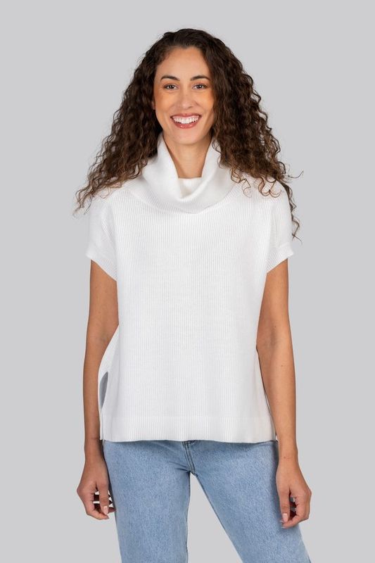 Kaleido Viscose Blend Roll neck Vest K177WH