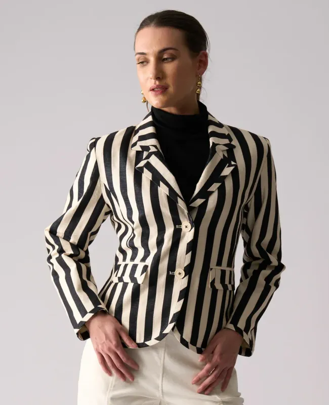 Foil Shine Line Blazer CFO8555 True Navy Stripe