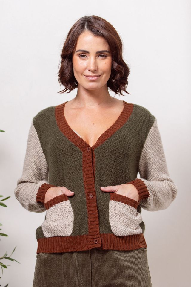 Spliced Moss Stitch Cardi SS683K