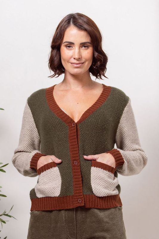 Spliced Moss Stitch Cardi SS683K