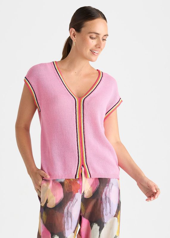 Zaket & Plover Crochet Trim Tank ZP8820