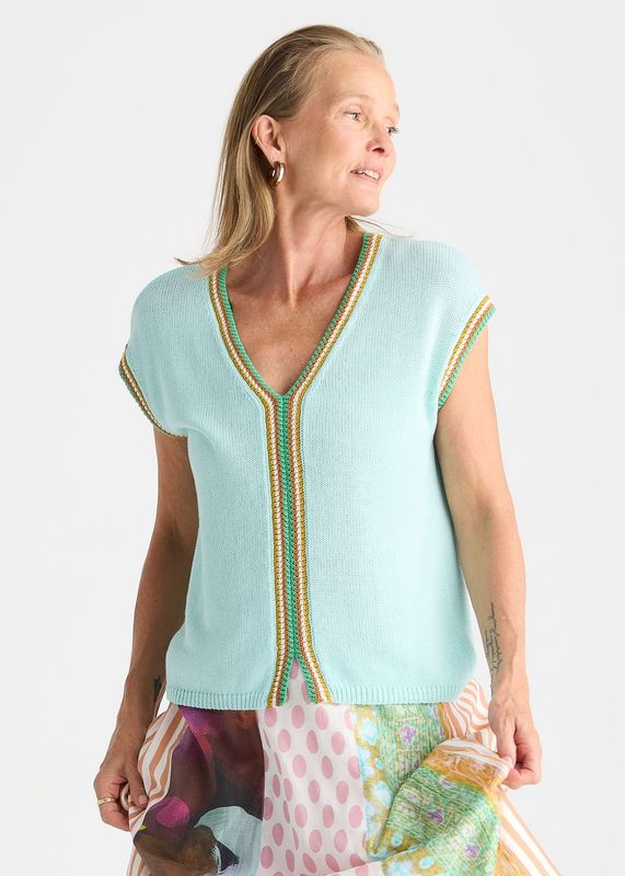 Zaket & Plover Crochet Trim Tank ZP8820