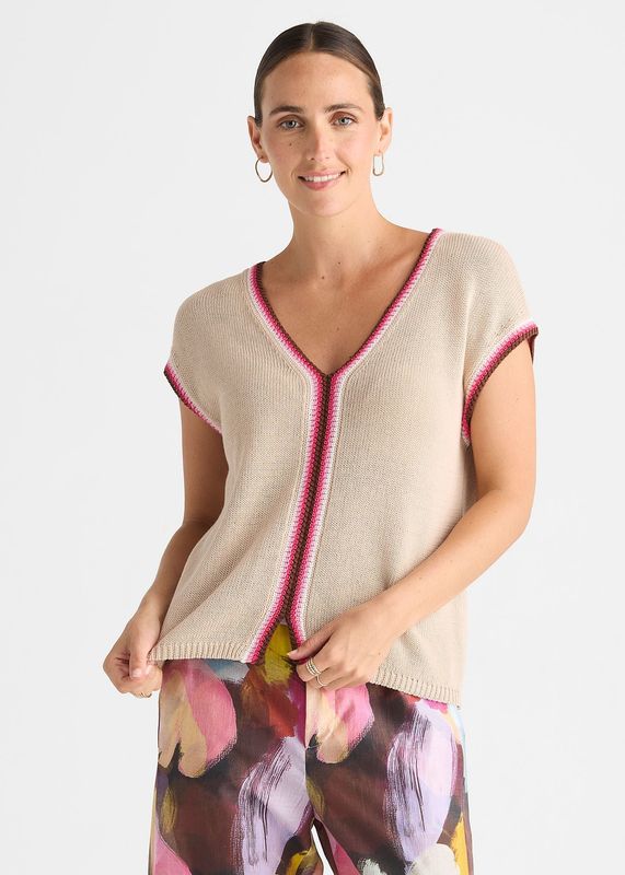 Zaket & Plover Crochet Trim Tank ZP8820