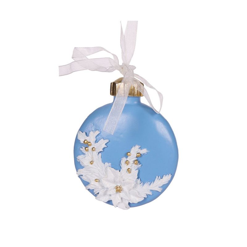 Holly & Ivy BLUE AND WHITE BAUBLE ORNAMENT Holly & Ivy BLUE AND WHITE BAUBLE ORNAMENT