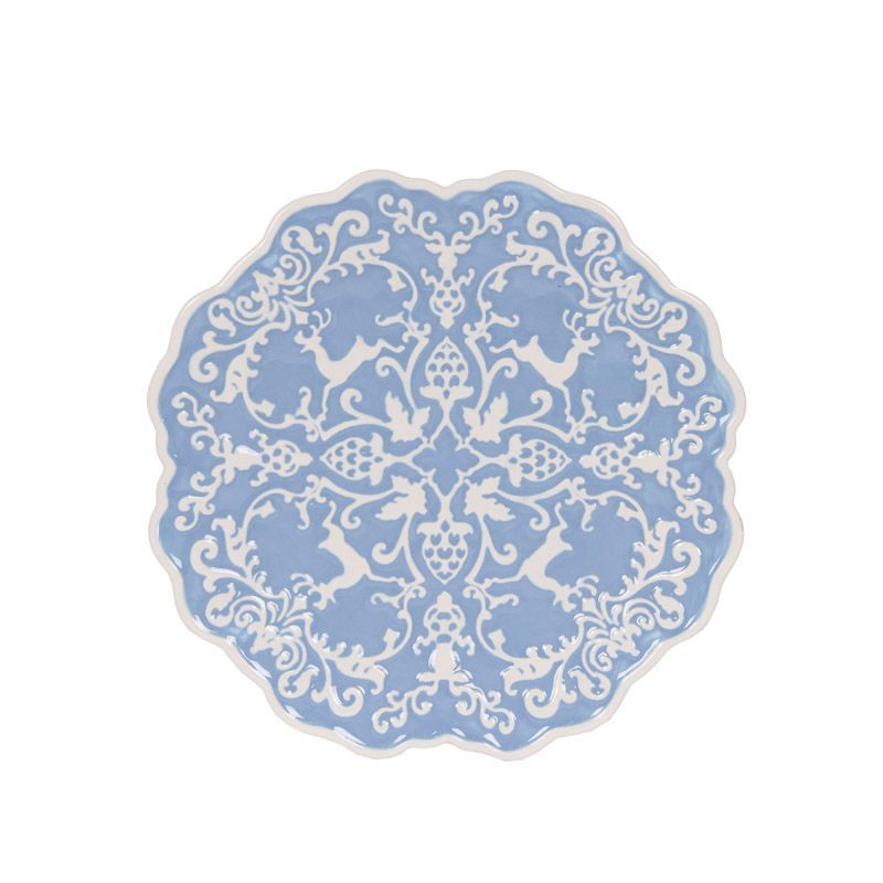 Holly & Ivy BLUE AND WHITE FLORAL PRANCING PLATE