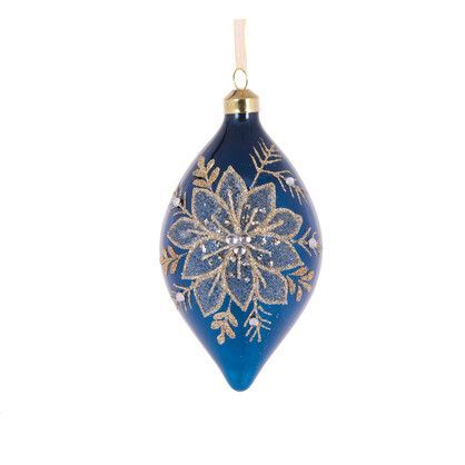 Holly & Ivy MIDNIGHT LOTUS DROP BAUBLE FCI359