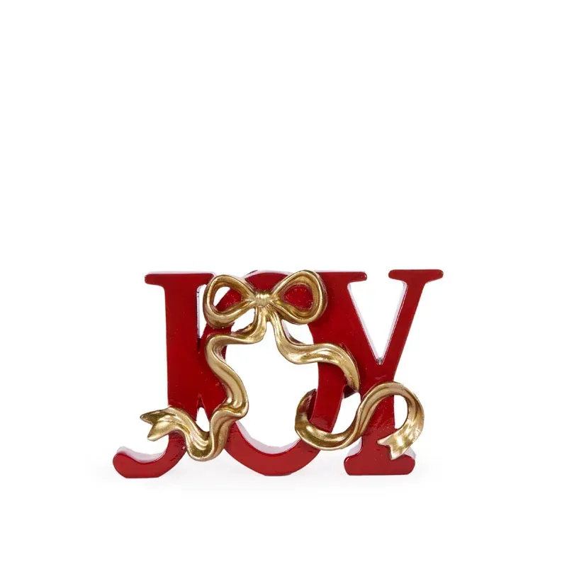HOLLY AND IVY Gilded Bow Joy Sign FXXOO3