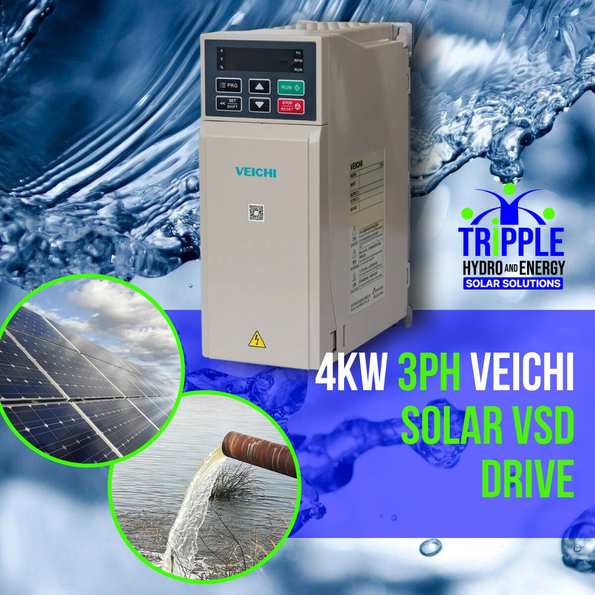 Veichi 4kW Solar VSD (3PH)