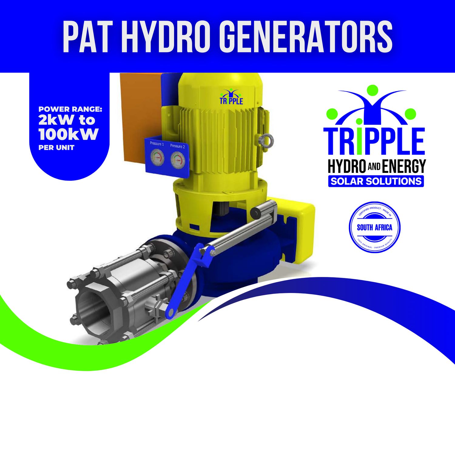 Micro PaT Turbine (Hydro Generator)