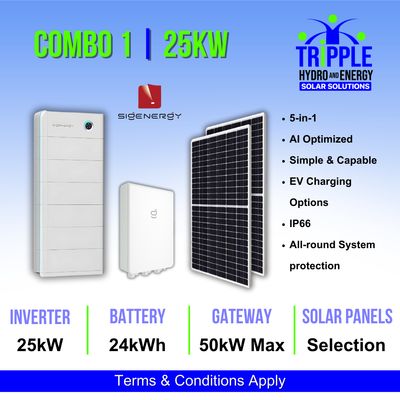 25kW SigenStor 5-in-1 Energy Storage System Combo 1 25kW SigenStor 5-in-1 Energy Storage System. Sigenstor, Sigenergy