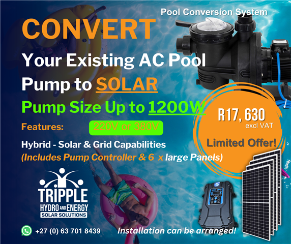 Pool Pump Conversion. Solar Pool Pumps