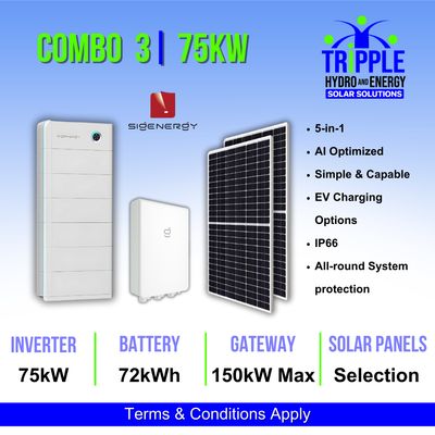 75kW SigenStor 5-in-1 Energy Storage System Combo 3 25kW SigenStor 5-in-1 Energy Storage System. Sigenstor, Sigenergy