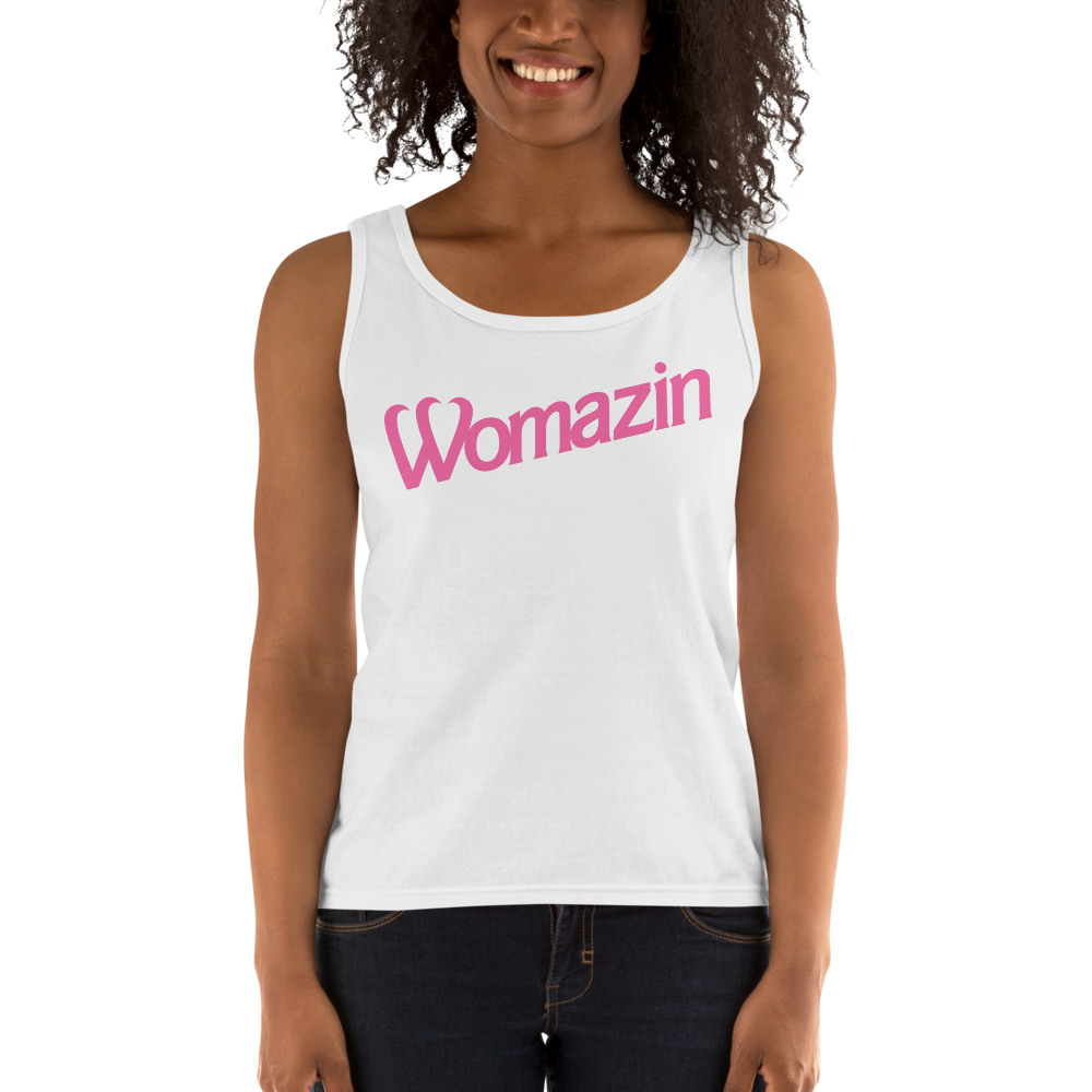 WOMAZIN - BARBIE Ladies&#39; Tank, Color: White, Size: S