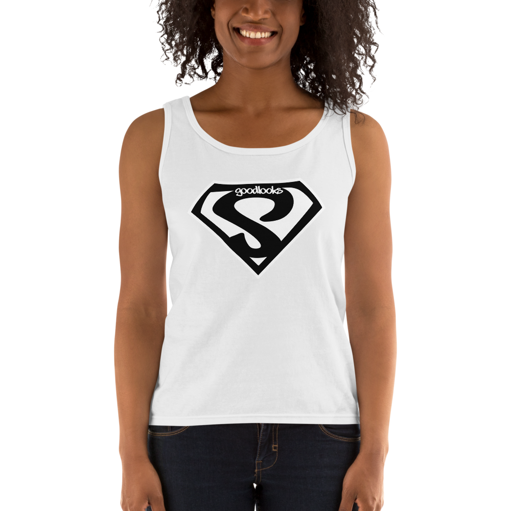 GOOD LOOKS SUPER Ladies&#39; Tank, Color: White, Size: S
