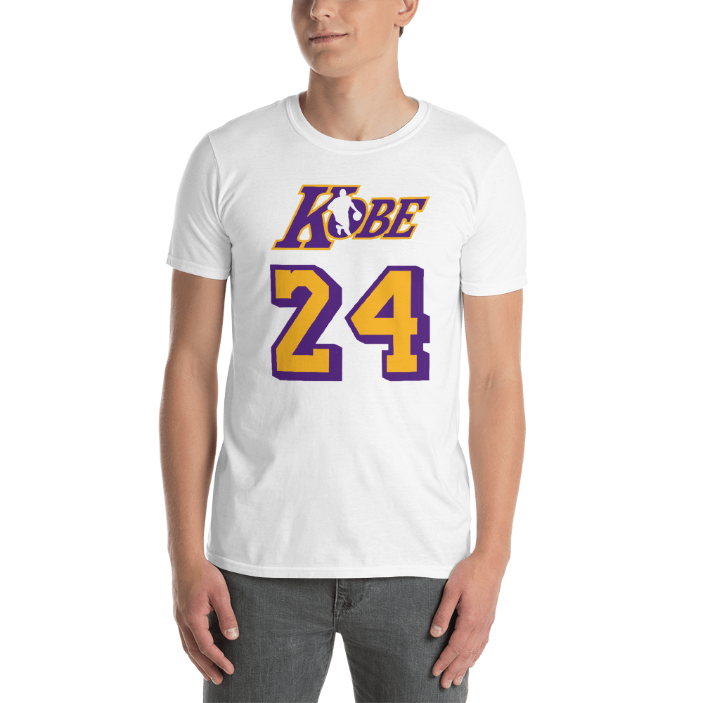 KOBE BRYANT NBA LOGO - MAMBA MENTALITY - BLACK MAMBA - 24 Short-Sleeve Unisex T-Shirt, Color: White, Size: S