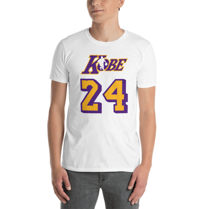 KOBE BRYANT NBA LOGO - MAMBA MENTALITY - BLACK MAMBA - 24 Short-Sleeve Unisex T-Shirt, Color: White, Size: S