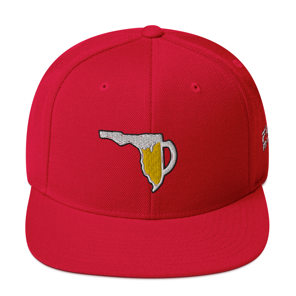 FLORIDA BEER CHUG Snapback Hat by FLOMAZIN