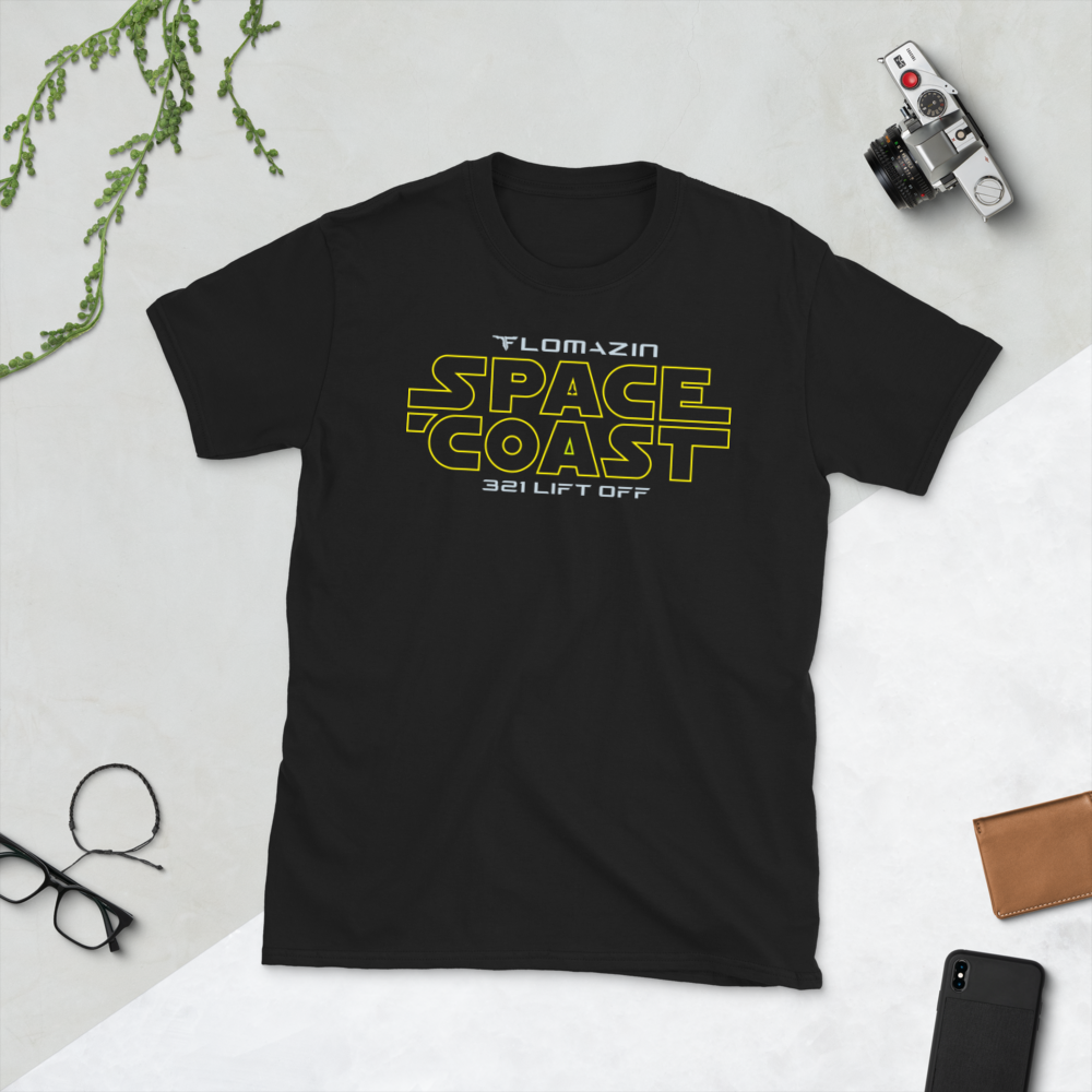 FLOMAZN SPACE COAST WARS Short-Sleeve Unisex T-Shirt, Color: Black, Size: S