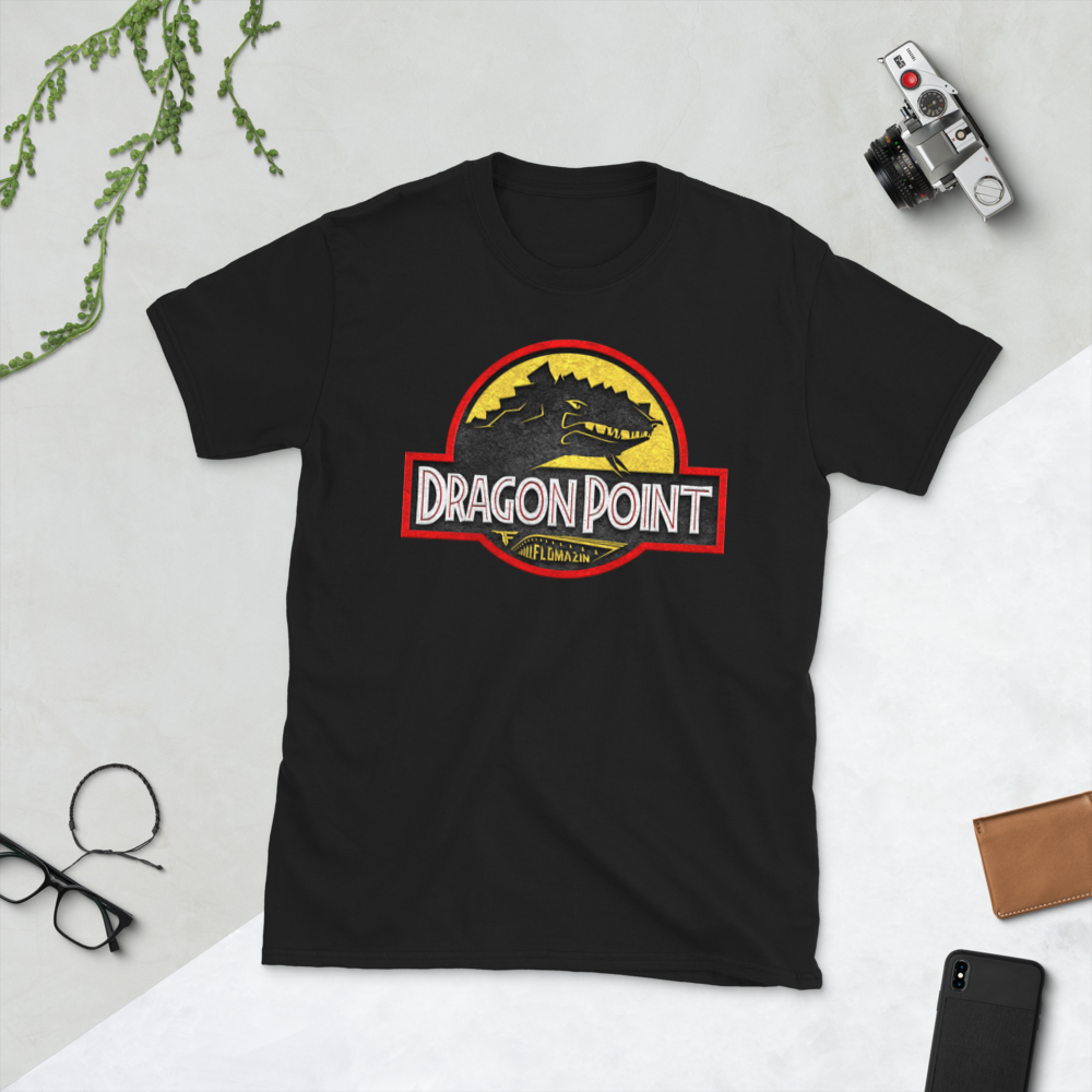 FLOMAZIN FLORASSIC DRAGON POINT Short-Sleeve Unisex T-Shirt, Color: Black, Size: S