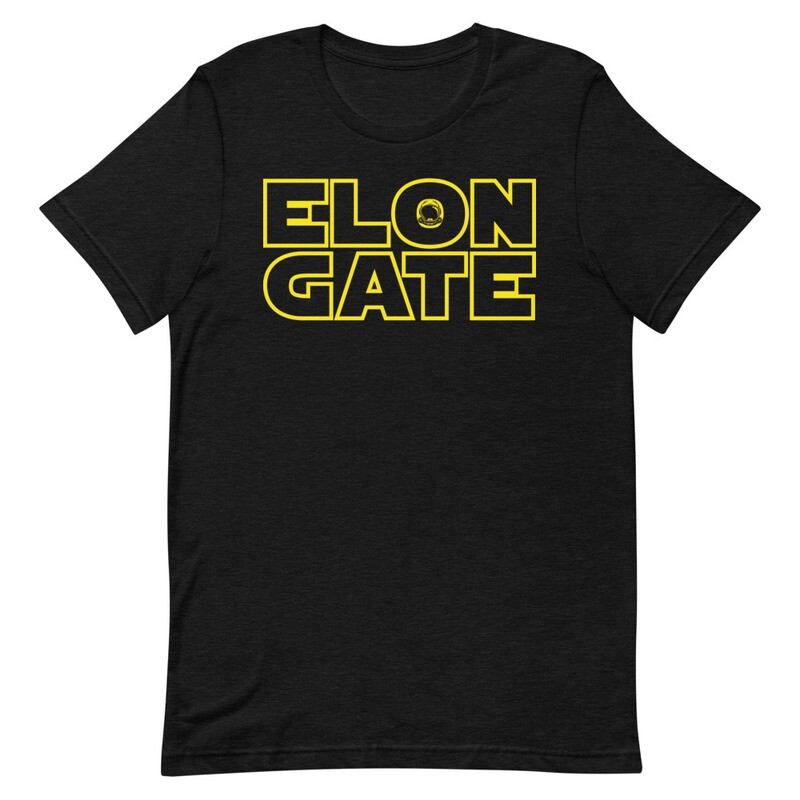 ELON GATE Premium Black Heather Short-Sleeve Unisex Men's T-Shirt