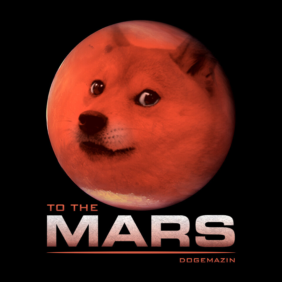 DOGE TO THE MARS DOGECOIN ELON MUSK SPACEX DOGEMAZIN Short-Sleeve Unisex Men's T-Shirt