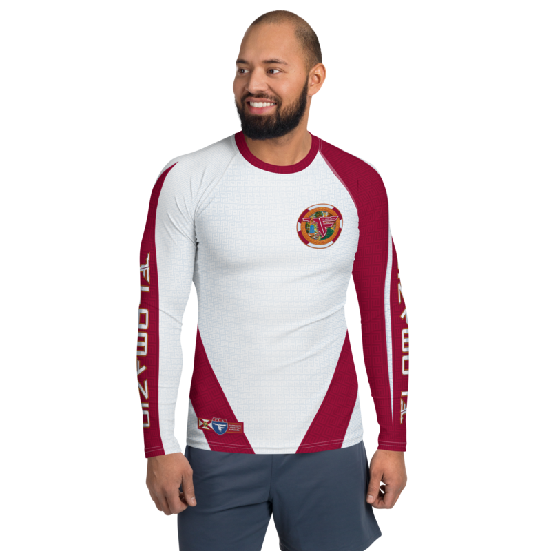 FLOMAZIN FLOSACE 1.0 White Florida Flag Seal Men's/Unisex Long Sleeve Shirt (Quick Dry Fabric or Rash Guard)
