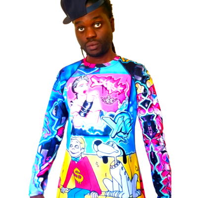 NEGS "Serving'em Up" FLOMAZIN SPECIAL EDITION Men's Long Sleeve Shirt (Quick Dry Fabric or Rash Guard)