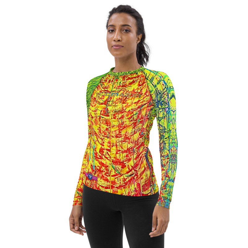 ESCIENCE &quot;The Pineapple&quot; FLOMAZIN SPECIAL EDITION Women&#39;s Long Sleeve Rash Guard Shirt